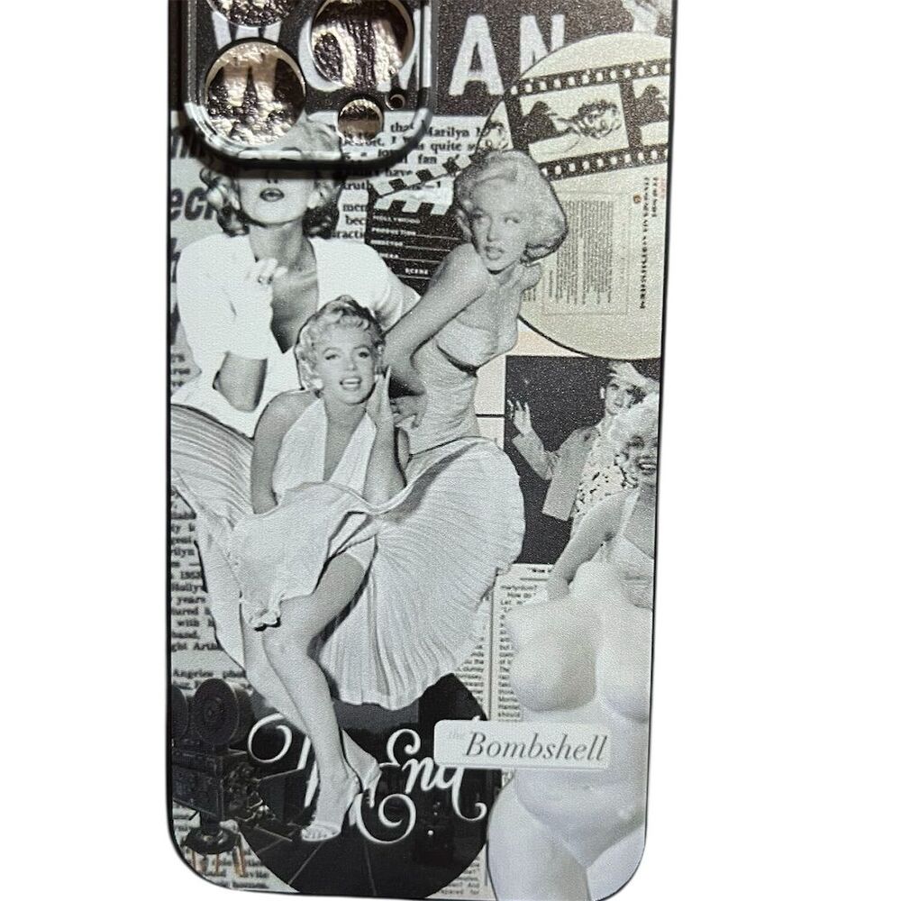 Marilyn Monroe iPhone 13 Pro Max Case Black & White Collage Design